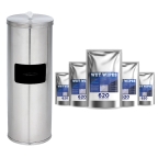 Set 6 x 620 Wet Wipes Desinfektionstücher + Edelstahlspender