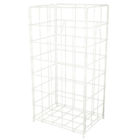 Stahlblech Drahtgitter-Abfallbehälter, weiss, ca. 60 Liter