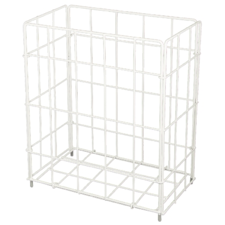 Stahlblech Drahtgitter-Abfallbehälter, weiss, ca. 20 Liter