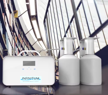 The Cube Mega Leistungsstarkes HVAC Duftgerät, Duftöl Diffuser für  5000 m³ / 1600 m² mit 2 x 2.5L Duftölbehälter