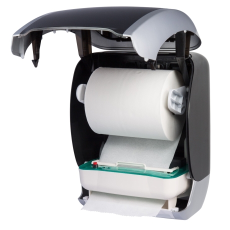 Handtuchspender Cosmos  sensor, berührungslos, Batterie & Netzbetrieb, Blattlängeneinstellung weiss