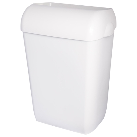 Abfallbehälter, Mülleimer, 45-Liter hängend, Wandmontage oder stehend, mit abnehmbarem Deckel - weiss