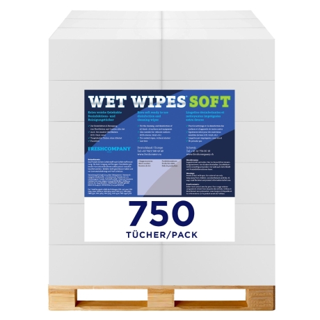 28 Karton 750 Soft Wet Wipes alkoholfrei getränkte Tücher aus Viskosevlies für Flächen Desinfektion 21 x 19 cm