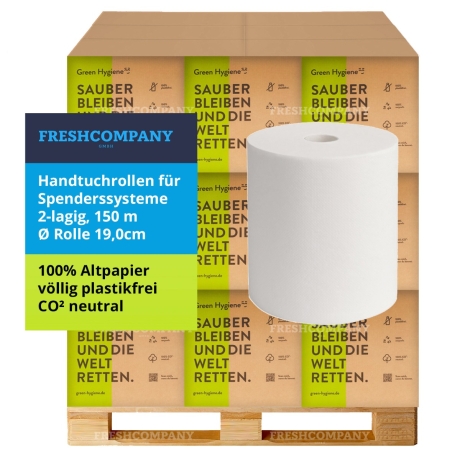 30 x 8 Green Hygiene® HANNELORE Handtuchrollen Matic, für Autocutspender / Sensorspender,  2-lagig 150 m