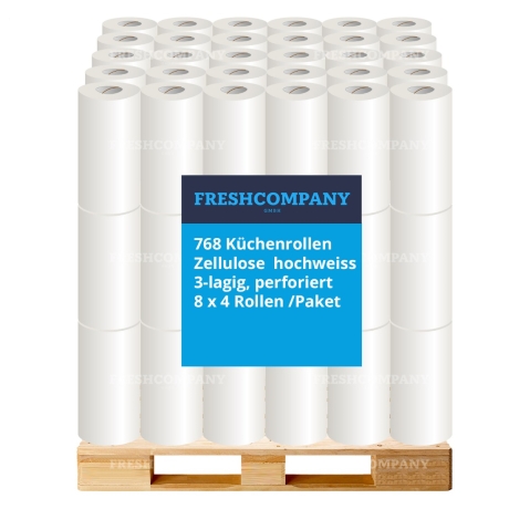 24 x 32 Küchenrollen, Zellulose, 3-lagig, 50 Blatt