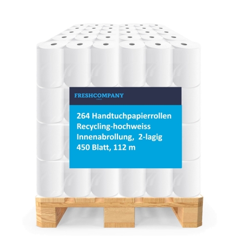 264 Handtuchrollen Recycling, Innenabrollung, perforiert, 450 Blatt