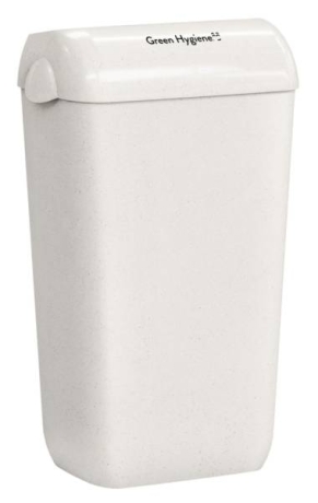 Green Hygiene® KORBLEGER Abfalleimer aus recyceltem Plastik und Holzresten, weiss