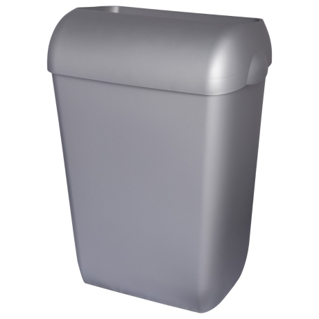bfallbehälter, Mülleimer, 45-Liter hängend, Wandmontage oder stehend, mit abnehmbarem Deckel - satiniert