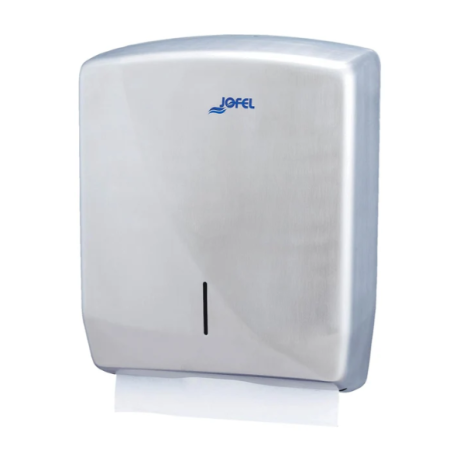 Falthandtuchspender, Papierhandtuchspender EDELSTAHL gebürstet,  abschließbar mit Sichtfenster, Kapazität: 600 Faltpapiere