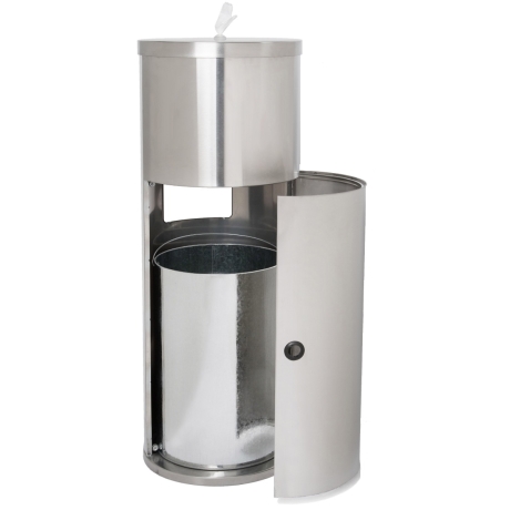 Standspender für getränkte Wet Wipes mit Papierkorb Edelstahl