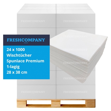 24 x1000 Wischtücher Spunlace Premium 1-lagig 28 x 38 cm