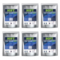 Wet Wipes Soft 6 x 700 alkoholfreie getränktes Textilvlies für schonende Flächen- und Gerätedesinfektion