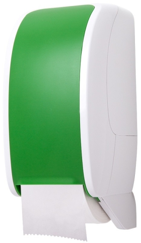 COSMOS Doppelrollen-Toilettenpapierspender grün-weiss