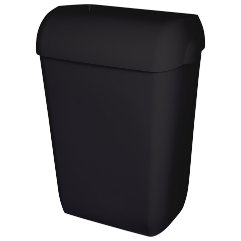 Abfallbehälter, Mülleimer, 45-Liter hängend, Wandmontage oder stehend, mit abnehmbarem Deckel - schwarz