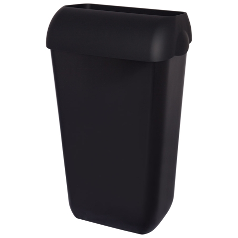 Abfallbehälter, Mülleimer, 25-Liter, Wandmontage oder stehend, mit abnehmbaren Deckel - schwarz