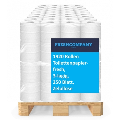 2016 Rollen Toilettenpapier fresh, 3-lagig, 250 Blatt, Zellulose